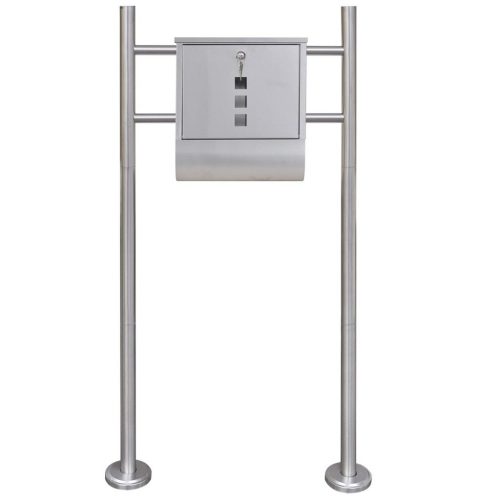 Mailbox on Stand Stainless Steel
