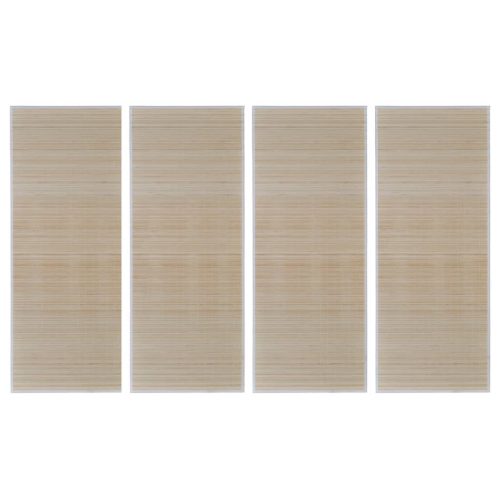 Rectangular Natural Bamboo Rugs 4 pcs 120×180 cm