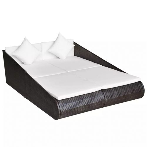 Garden Bed Brown 201×139 cm Poly Rattan