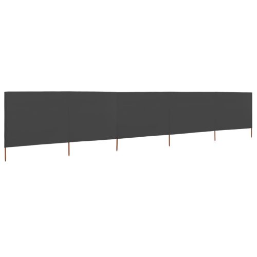 5-panel Wind Screen Fabric 600×120 cm Anthracite