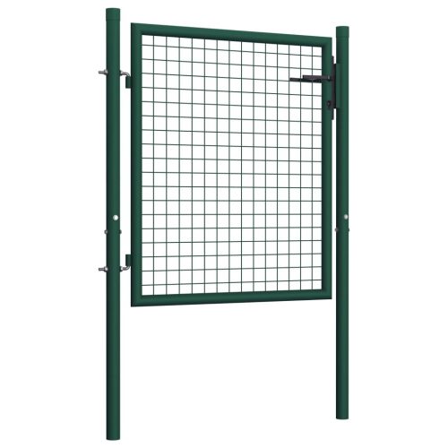 Fence Gate Steel 100×125 cm Green