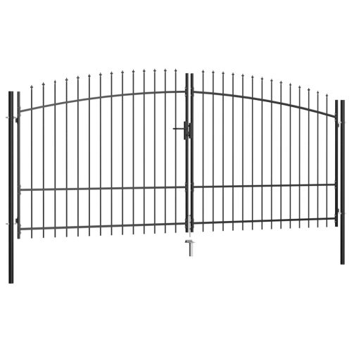 Double Door Fence Gate with Spear Top 400×225 cm