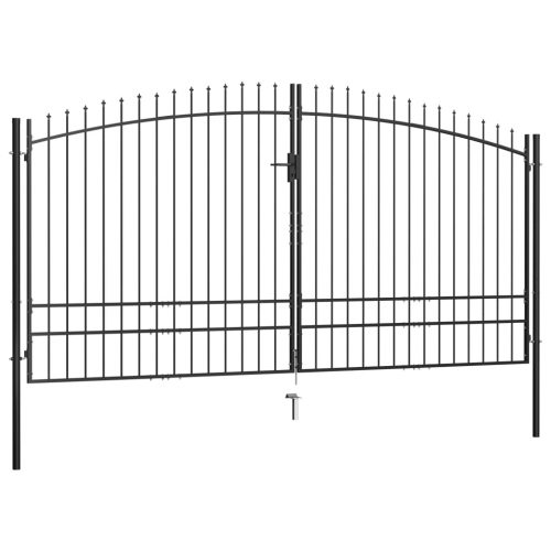 Double Door Fence Gate with Spear Top 400×248 cm