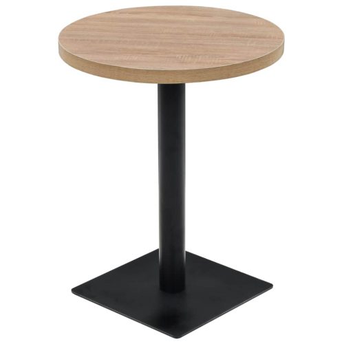 Bistro Table MDF and Steel Round 60×75 cm Oak Colour