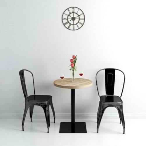 Bistro Table MDF and Steel Round 60×75 cm Oak Colour