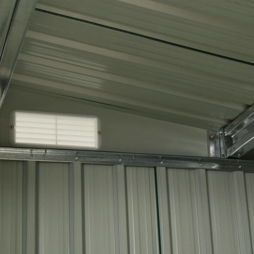 Garden Shed with Sliding Doors Green 386x205x178 cm Steel