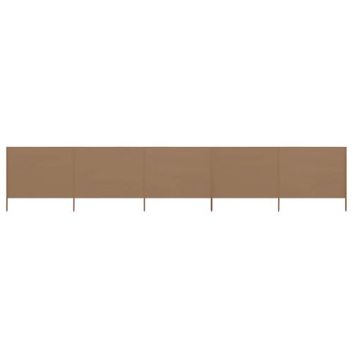 5-panel Wind Screen Fabric 600×120 cm Taupe