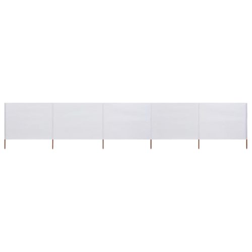 5-panel Wind Screen Fabric 600×160 cm Sand White