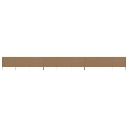 9-panel Wind Screen Fabric 1200×160 cm Taupe