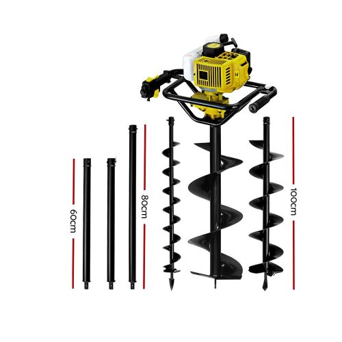 92CC Petrol Post Hole Digger Auger Drill Borer Fence Earth Power