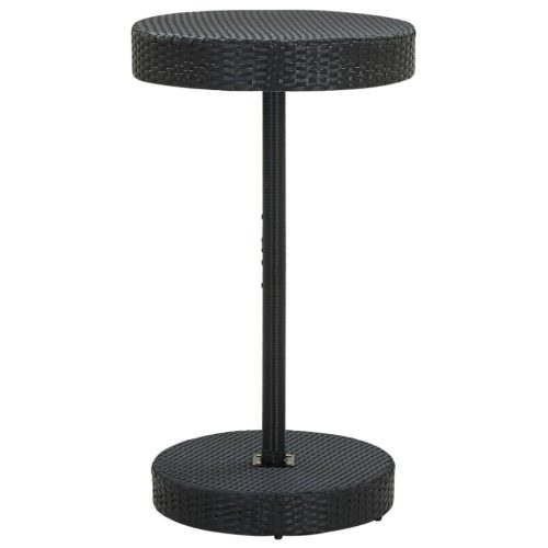 3 Piece Garden Bar Set Poly Rattan Black