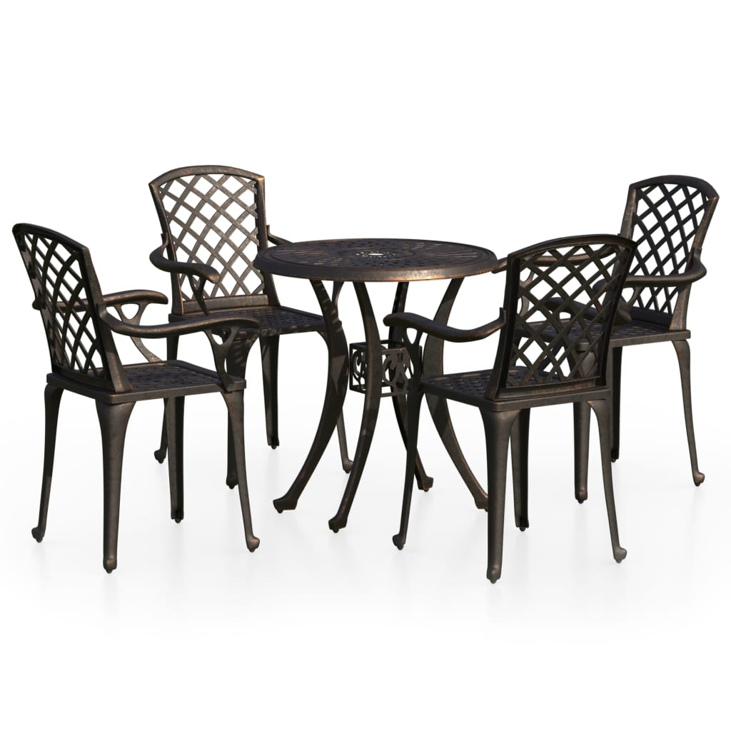 5 piece cast iron patio set