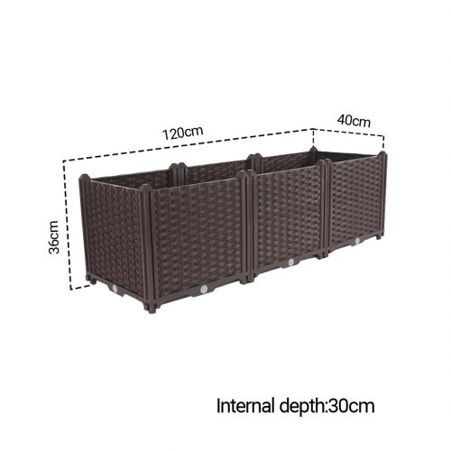 120CM Elevated Raised Garden Bed Plants Vegetable Herb Flower Outdoor Plastic Planter Box