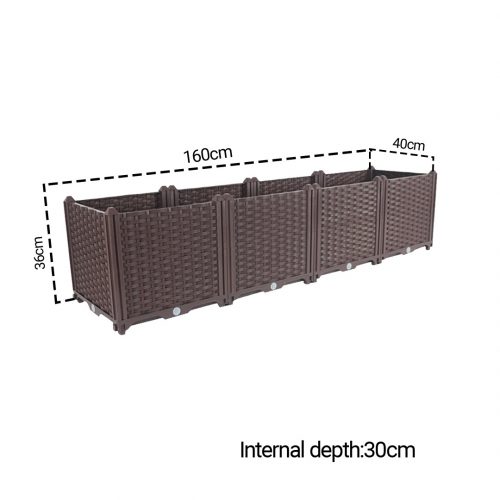 160CM Elevated Raised Garden Bed Plants Vegetable Herb Flower Outdoor Plastic Planter Box