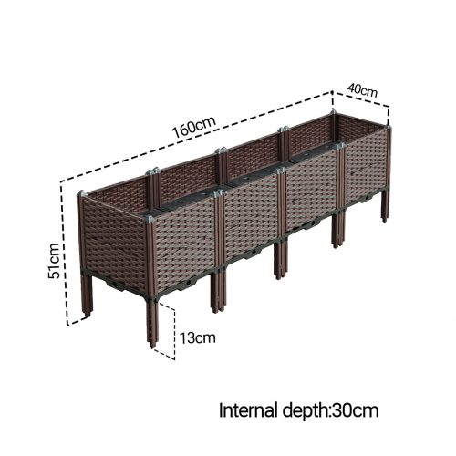 160CM Tall Elevated Raised Garden Bed Plants Vegetable Herb Flower Outdoor Plastic Planter Box
