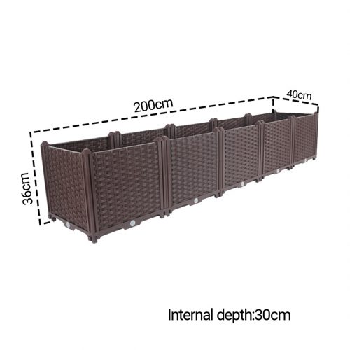 200CM Elevated Raised Garden Bed Plants Vegetable Herb Flower Outdoor Plastic Planter Box