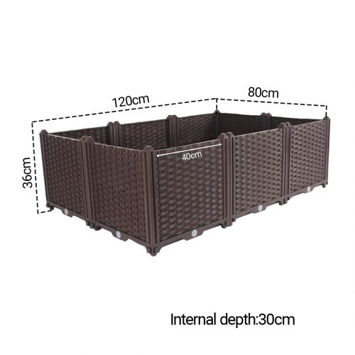 120CM Elevated Raised Garden Bed Plants Vegetable Herb Flower Outdoor Plastic Planter Box