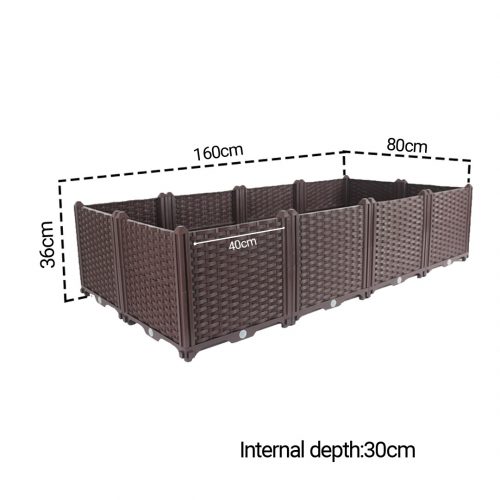 160CM Elevated Raised Garden Bed Plants Vegetable Herb Flower Outdoor Plastic Planter Box