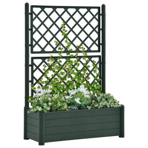 Garden Planter with Trellis 100x43x142 cm PP Green