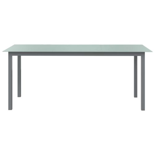 Garden Table Light Grey 190x90x74 cm Aluminium and Glass