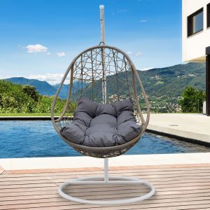 Arcadia Furniture Rocking Egg Chair - Oatmeal and Grey
