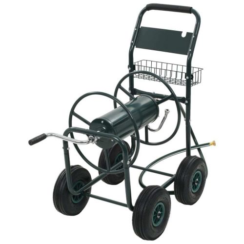 Garden Hose Trolley with 1/2″ Hose Connector 75 m Steel