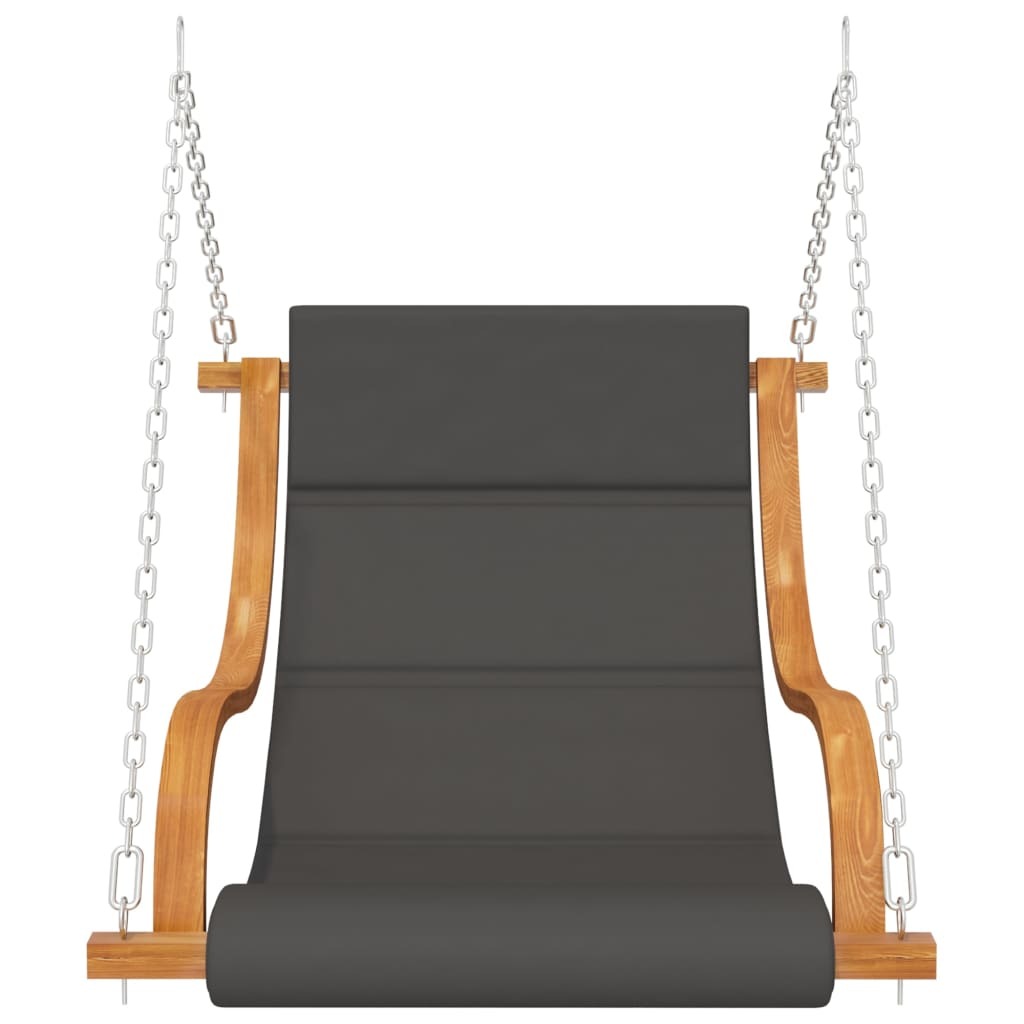 wooden swing with cushion