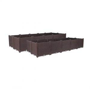 2X 200cm Raised Planter Box Vegetable Herb Flower Outdoor Plastic Plants Garden Bed Deepen