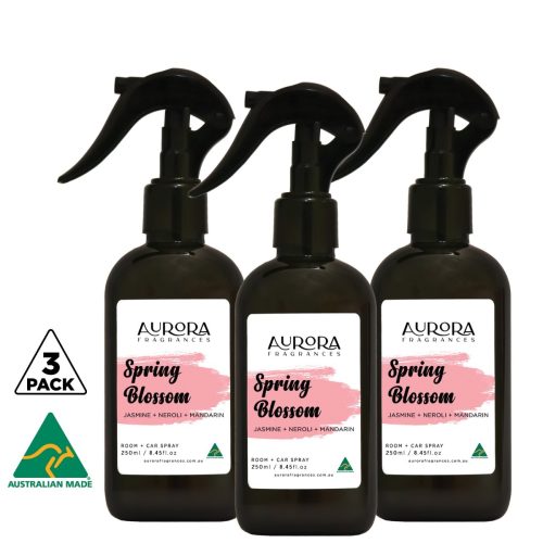 Aurora Spring Room Spray and Car Spray Australian Made 250ml 3 Pack