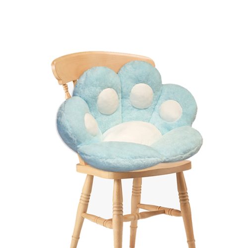 Blue Paw Shape Cushion Warm Lazy Sofa Decorative Pillow Backseat Plush Mat Home Decor