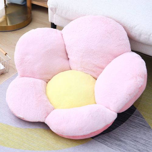2X Pink Whimsical Big Flower Shape Cushion Soft Leaning Bedside Pad Floor Plush Pillow Home Decor