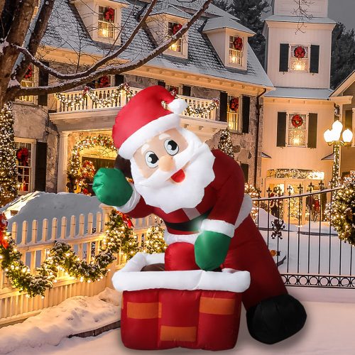 Inflatable Christmas Decor Santa Chimney 1.2M LED Lights Xmas Party