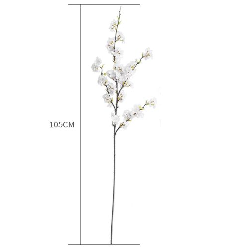 10x Artificial Silk Flower Fake Cherry Blossom Bouquet Table Decor White