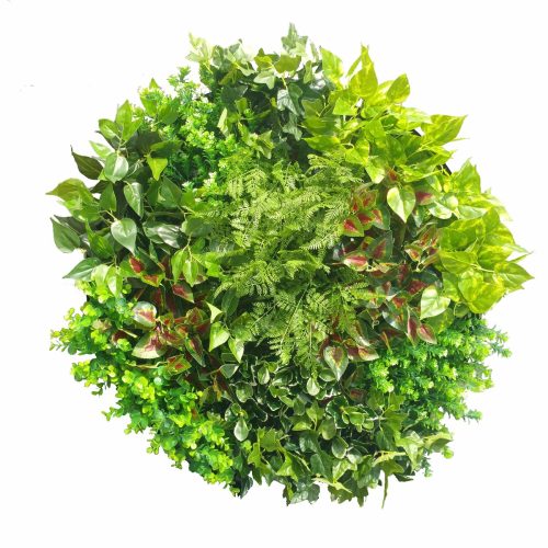 Artificial Green Wall Disk Art 80cm – Mixed Fern
