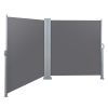 2X6M Retractable Side Awning Garden Patio Shade Screen Panel Grey