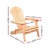Set of 2 Patio Furniture Outdoor Chairs Beach Chair Wooden Adirondack Garden Lounge