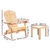 3 Piece Wooden Outdoor Beach Chair and Table Set
