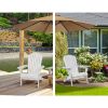 3 Piece Outdoor Adirondack Beach Chair and Table Set – White