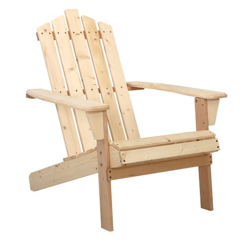 Outdoor Sun Lounge Beach Chairs Table Setting Wooden Adirondack Patio Chair Light Wood Tone