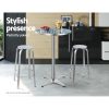 Set of 2 Outdoor Bar Stools Patio Furniture Indoor Bistro Kitchen Aluminum