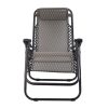 Set of 2 Zero Gravity Chairs Reclining Outdoor Furniture Sun Lounge Folding Camping Lounger Grey