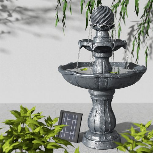 3 Tier Solar Powered Water Fountain – Black
