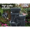 4 Tier Solar Powered Water Fountain with Light – Blue