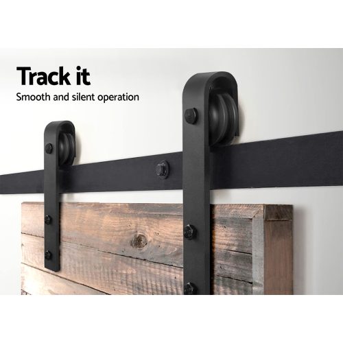 Sliding Barn Door Hardware Track Set 2m Roller Kit Slide Office Bedroom