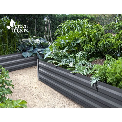 Green Fingers 150 x 90cm Galvanised Steel Garden Bed – Aliminium Grey