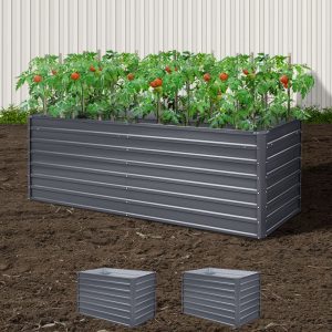 Garden Bed 240x80x77cm Planter Box Raised Container Galvanised Herb