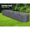 Greenfingers 320X80X42CM Galvanised Raised Garden Bed Steel Instant Planter