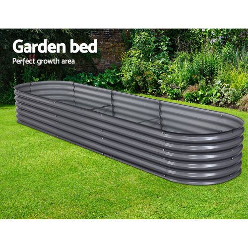 Greenfingers 320X80X42CM Galvanised Raised Garden Bed Steel Instant Planter
