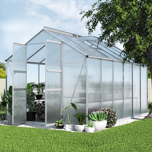 Aluminium Greenhouse Green House Garden Shed Polycarbonate 3.7×2.5M