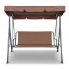 3 Seater Outdoor Canopy Swing Chair – Coffee